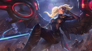 Futuristic suit woman sword city - futurism free wallpaper