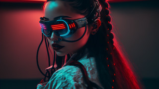 Futuristic goggles ponytail cyberpunk outfit - a futuristic outfit free wallpaper