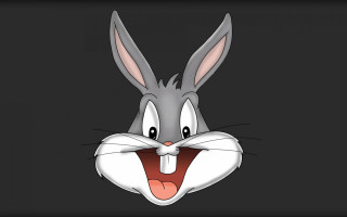 Cartoon rabbit open mouth smile - tongue free wallpaper