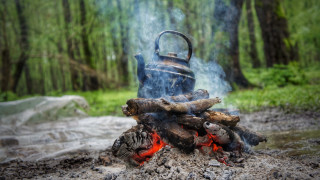 Kettle fire woods campfire nature - a campfire free wallpaper