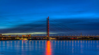 Bridge water night city lights 2 - a bridge free wallpaper