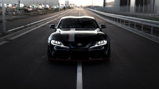 Black sports car road fence - panfuturism free wallpaper
