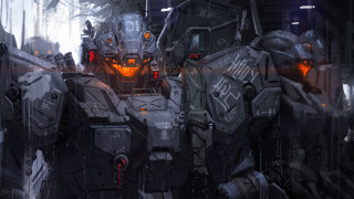 Futuristic robot red light damaged - mecha free wallpaper