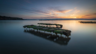 Long dock lake sunset clouds - sunset free wallpaper