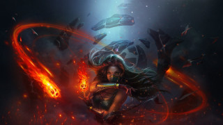 Fire woman bikini embers flame - art of brom free wallpaper for desktop