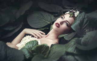 Woman flower hair field leaves - anka zhuravleva free wallpaper