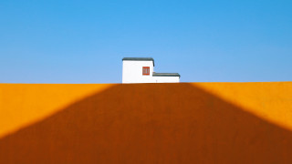 Hill building roof shadow minimalist - a shadow free wallpaper