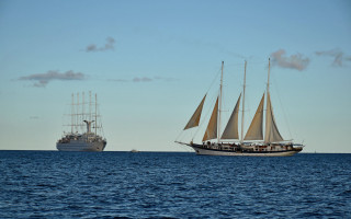 Ships ocean sky pier water - regionalism free wallpaper