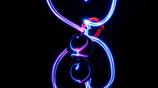 Heart neon reflection abstract planet - a heart free wallpaper