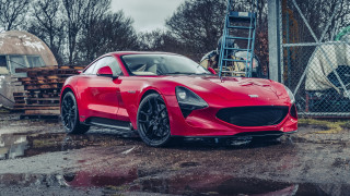 Red sports car fence truck - art nouveau free wallpaper