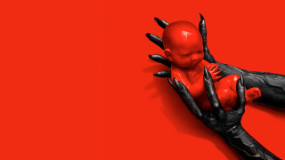 Red black hands holding red - transgressive free wallpaper
