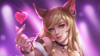 Horned woman heart ahri furry - art free wallpaper