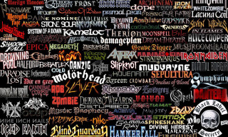 Words multilingual black background skull - metal free wallpaper