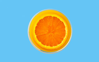 Orange glass water reflection blue - the glass free wallpaper
