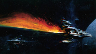 Space station rainbow flame background - a space station free wallpaper