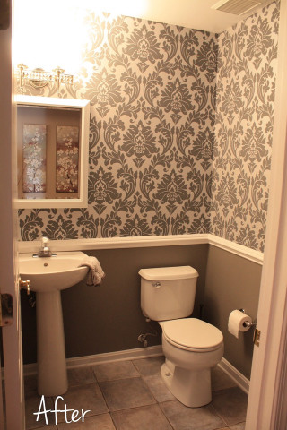 Bathroom toilet interior design modern - modern european ink painting free wallpaper