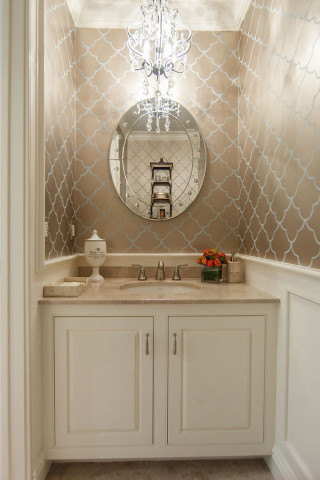 Bathroom vanity mirror chandelier white 2 - a bathroom free wallpaper