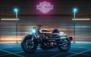 Motorcycle parking lot neon harley - a parking lot next free wallpaper