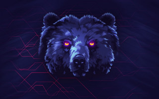 Glowing bear geometric shapes fangs - a bear free wallpaper