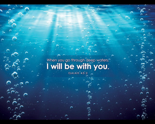 Blue background water bubbles bible - a screenshot free wallpaper