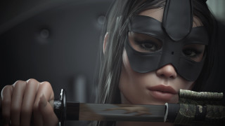 Woman mask knife holding brown - artgerm free wallpaper for desktop