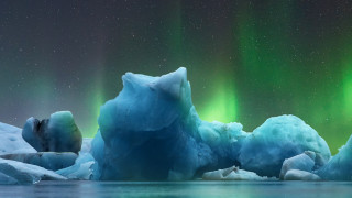 Iceberg green lights space art 2 - iceberg free wallpaper