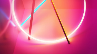 Neon circle sticks bauhaus geometric - a neon free wallpaper
