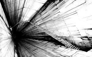 Spiral staircase sky monochrome rain - alexander rodchenko free wallpaper