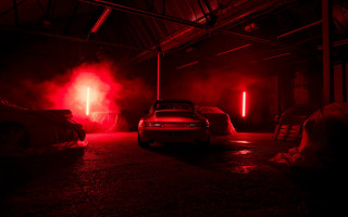Garage car red smoke edroth - ed roth free wallpaper