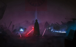 Man dark room lightsaber red - a light saber free wallpaper