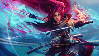Red haired elf warrior glowing - a sword and a sword free wallpaper