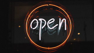Neon open circle white black - new free wallpaper