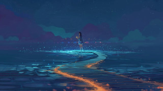 Night sky path person stars - anton fadeev free wallpaper