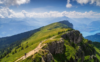 Person walking mountain trail sunny - ada hill walker free wallpaper for desktop
