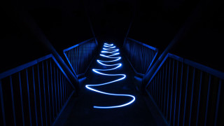 Long exposure hallway blue lights - kinetic free wallpaper
