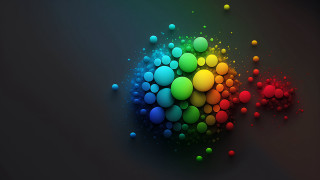 Colorful abstract balls surreal 3d - different color and shapes free wallpaper