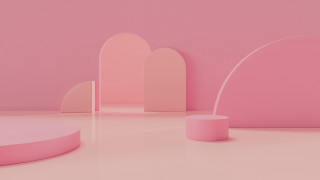 Pink room curved table arches - cinema 4 d free wallpaper