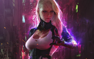 Futuristic woman neon city cyberpunk - a futuristic outfit free wallpaper