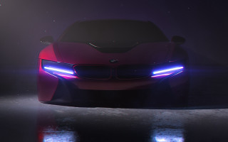 Red car headlight reflection night - a reflection free wallpaper