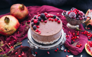 Chocolate berry cake christmas pastry - a chocolate cake free wallpaper