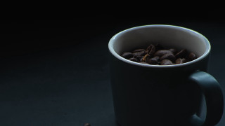Coffee cup filled coffee beans - unreal engine 5 quality free wallpaper