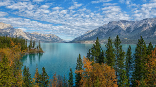 Lake mountains trees clouds autumn 2 - anthony s waters free wallpaper