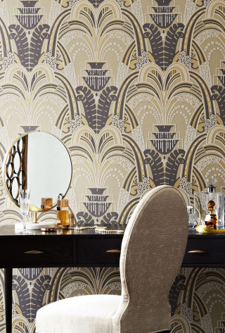 Desk mirror chair mirror wall - an art deco painting free wallpaper
