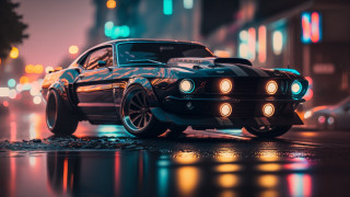 City street night car bokeh - octane free wallpaper