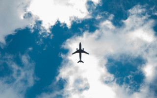 Plane cloudy sky jet condensation - sky free wallpaper