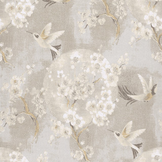 Bird flower pattern gray background - dull free wallpaper
