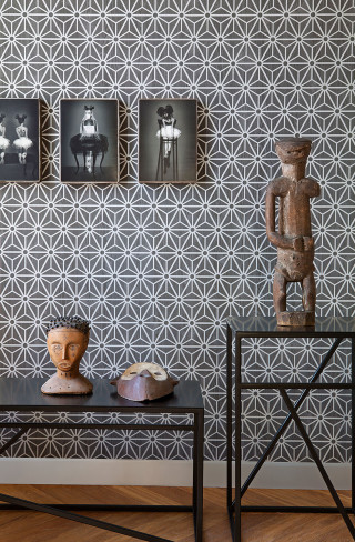 Table vase pictures wall pattern - modern european ink painting free wallpaper