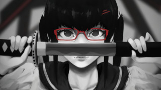 Woman glasses sword window red - glasses holding free wallpaper