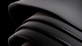 Black curved design 3d render - deconstructivism free wallpaper