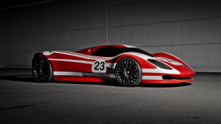 Red white car garage numbered - car free wallpaper
